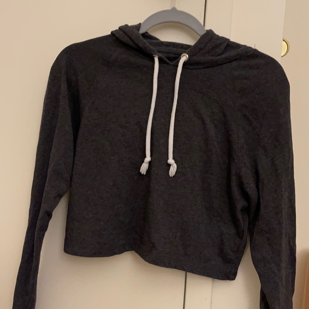 Dark Gray Cropped Hoodie